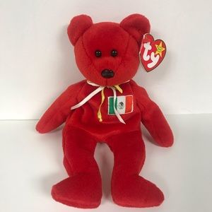 “OSITO” TY BEANIE BABIES RED MEXICO BEAR W/TAG